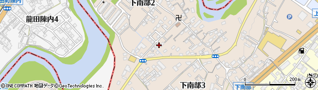 熊本県熊本市東区下南部周辺の地図