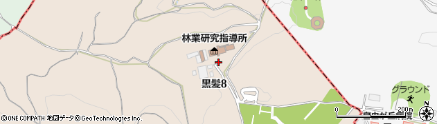 熊本県熊本市中央区黒髪8丁目周辺の地図