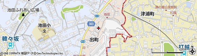 熊本県熊本市西区出町周辺の地図
