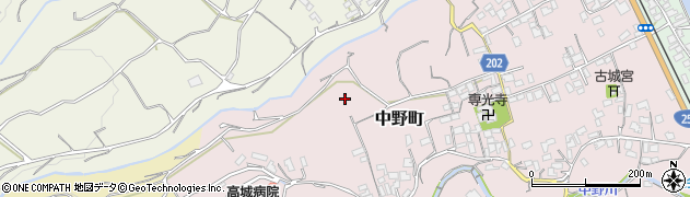 長崎県島原市中野町周辺の地図