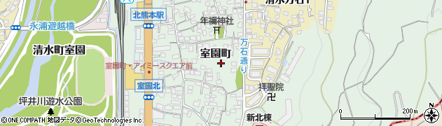熊本県熊本市北区室園町周辺の地図