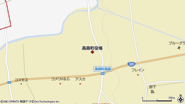 〒869-1600 熊本県阿蘇郡高森町（以下に掲載がない場合）の地図