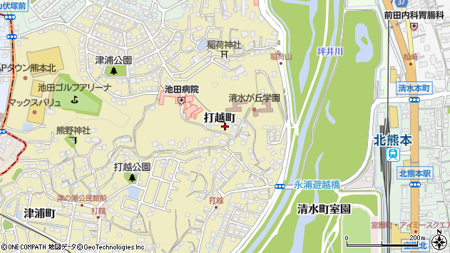 〒860-0086 熊本県熊本市北区打越町の地図