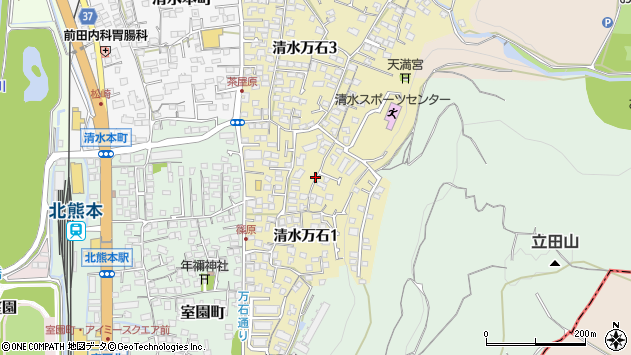 〒861-8068 熊本県熊本市北区清水万石の地図