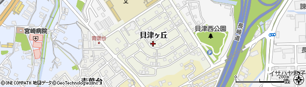 長崎県諫早市貝津ヶ丘周辺の地図