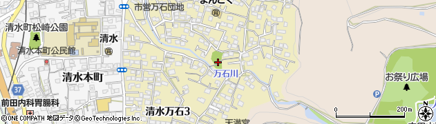 熊本県熊本市北区清水万石周辺の地図
