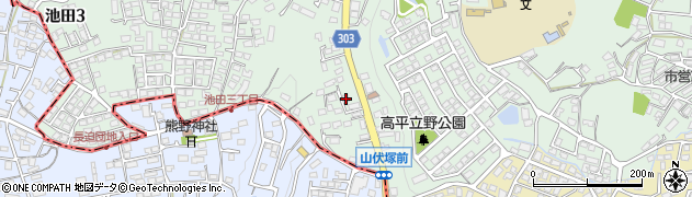 熊本県熊本市北区池田3丁目1-77周辺の地図