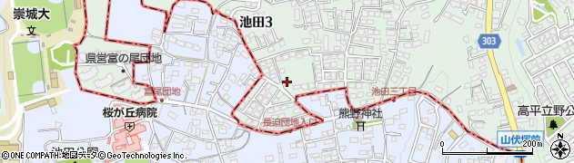 熊本県熊本市北区池田3丁目19-3周辺の地図