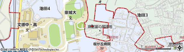 熊本県熊本市北区池田3丁目57-1周辺の地図