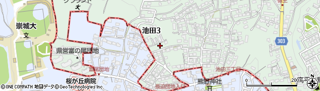 熊本県熊本市北区池田3丁目17-9周辺の地図