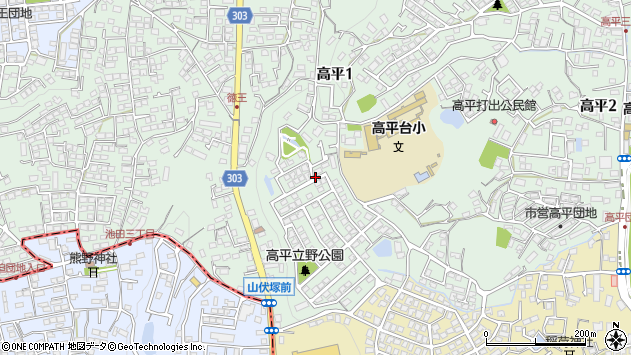 〒860-0085 熊本県熊本市北区高平の地図