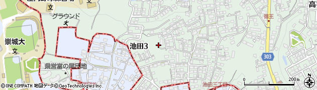 熊本県熊本市北区池田3丁目17周辺の地図