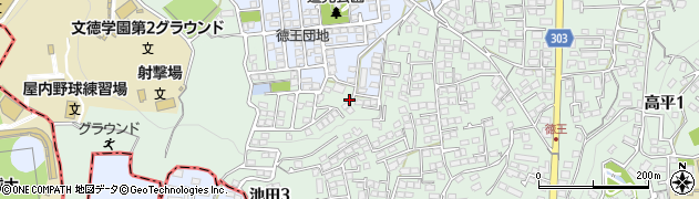 熊本県熊本市北区池田3丁目14周辺の地図