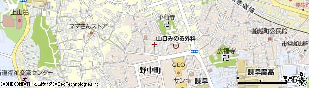 長崎県諫早市野中町周辺の地図