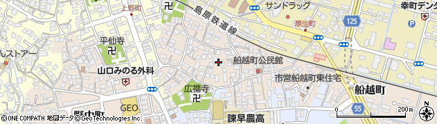 長崎県諫早市船越町周辺の地図