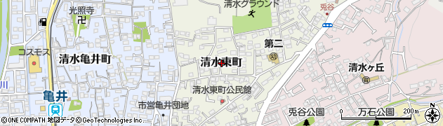 熊本県熊本市北区清水東町周辺の地図
