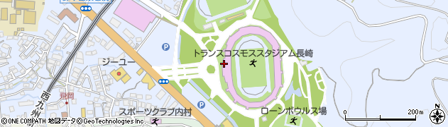 長崎県立総合運動公園　球技場詰所周辺の地図