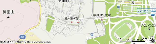 熊本県熊本市東区平山町周辺の地図