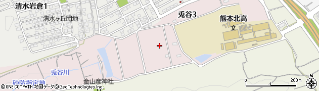 熊本県熊本市北区兎谷周辺の地図
