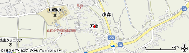 熊本県西原村（阿蘇郡）万徳周辺の地図