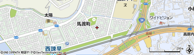 長崎県諫早市馬渡町周辺の地図