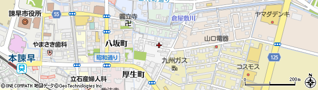 朝日新聞　諫早東部販売所周辺の地図