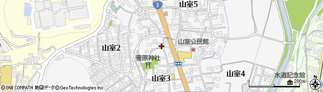 熊本県熊本市北区山室周辺の地図