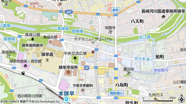 〒854-0012 長崎県諫早市本町の地図