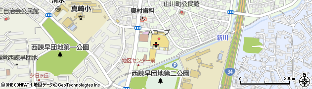 ホームドライ長崎西諫早Ａコープ店周辺の地図