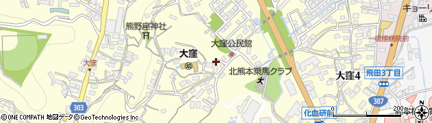 熊本県熊本市北区大窪周辺の地図