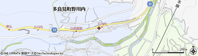 長崎県諫早市多良見町野川内周辺の地図
