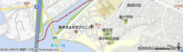 長崎県諫早市津水町周辺の地図