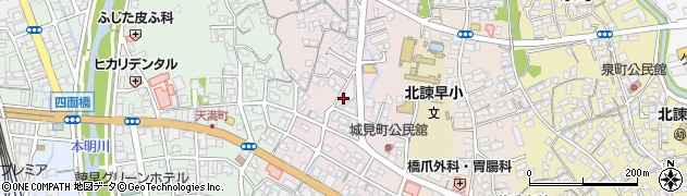 長崎県諫早市城見町周辺の地図