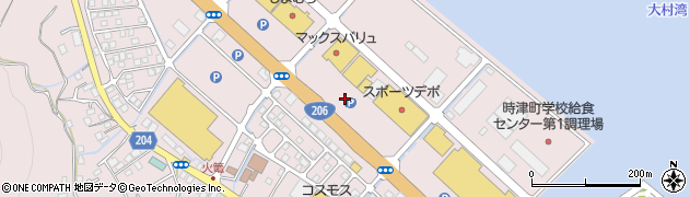 ジーユー長崎時津店駐車場周辺の地図