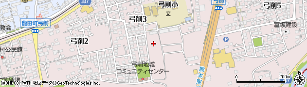 熊本県熊本市北区弓削周辺の地図