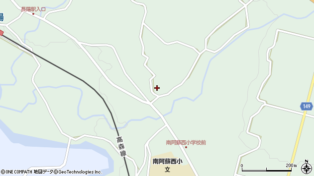 〒869-1404 熊本県阿蘇郡南阿蘇村河陽の地図