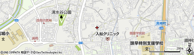 長崎県諫早市真崎町周辺の地図