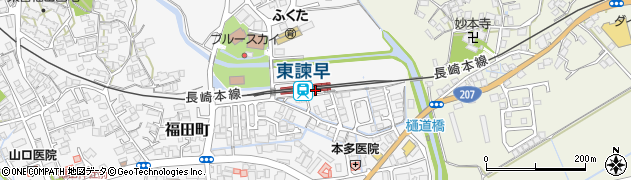 東諫早駅周辺の地図