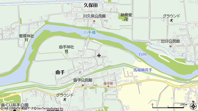 〒869-1106 熊本県菊池郡菊陽町曲手の地図