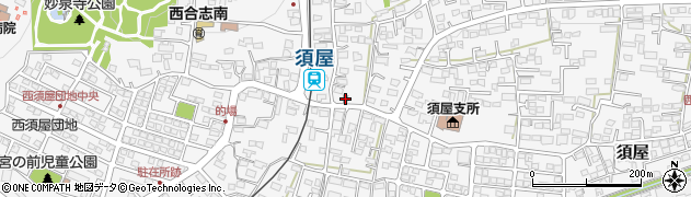 須屋駅前簡易郵便局周辺の地図