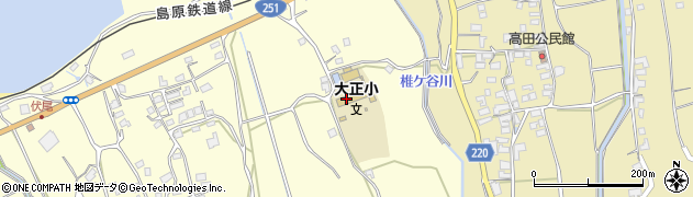 雲仙市立大正小学校　校長室周辺の地図