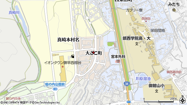 〒854-0087 長崎県諫早市大さこ町の地図