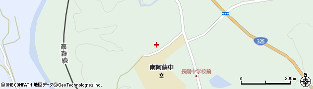 南阿蘇村役場　長陽中央公民館周辺の地図