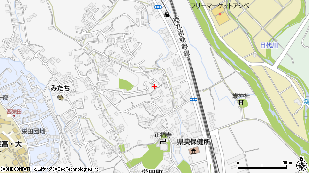 〒854-0081 長崎県諫早市栄田町の地図