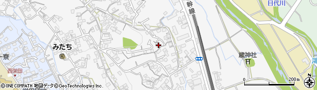 長崎県諫早市栄田町周辺の地図