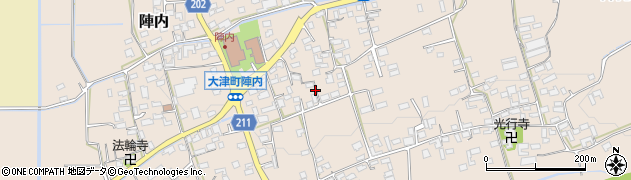 熊本県大津町（菊池郡）陣内周辺の地図