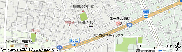 熊本県菊池郡菊陽町原水1168-6周辺の地図