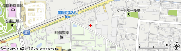 熊本県菊池郡菊陽町原水1341-15周辺の地図