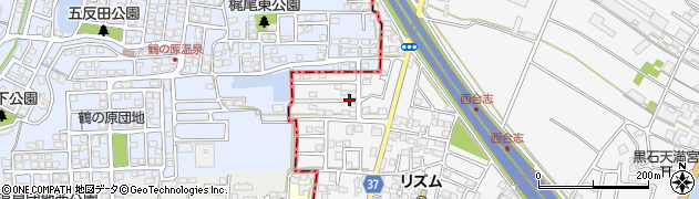 梶尾原第一街区公園周辺の地図