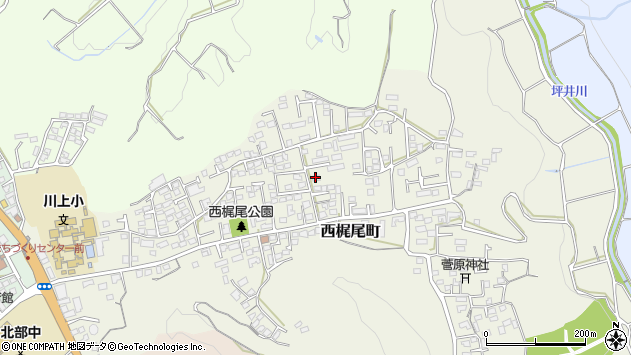 〒861-5516 熊本県熊本市北区西梶尾町の地図